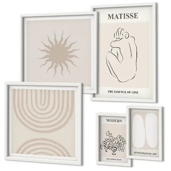 Wandbilder-Set Minimalistische Kunstlinien modernes Design