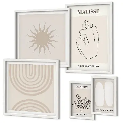 Wandbilder-Set Minimalistische Kunstlinien modernes Design