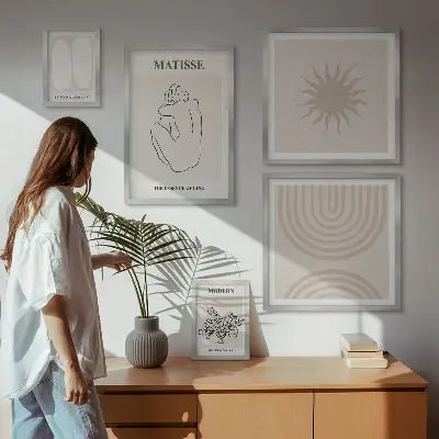 Wandbilder-Set Minimalistische Kunstlinien modernes Design