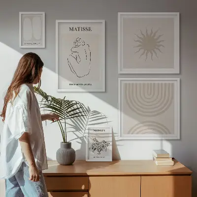 Wandbilder-Set Minimalistische Kunstlinien modernes Design