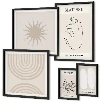 Wandbilder-Set Minimalistische Kunstlinien modernes Design