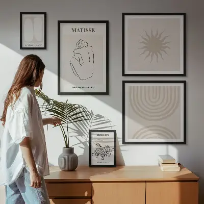 Wandbilder-Set Minimalistische Kunstlinien modernes Design