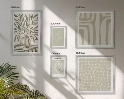 Bildergalerie-Set für die Wand mit skandinavischen Pflanzenmustern