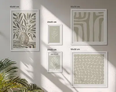 Bildergalerie-Set für die Wand mit skandinavischen Pflanzenmustern