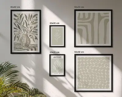 Bildergalerie-Set für die Wand mit skandinavischen Pflanzenmustern