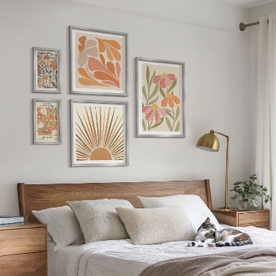 Bildergalerie-set für die wand Geometrische Blumen im Boho-Stil