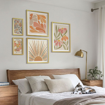Bildergalerie-set für die wand Geometrische Blumen im Boho-Stil