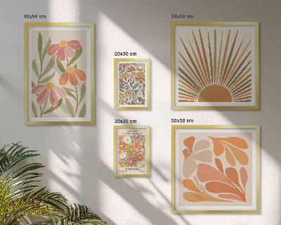 Bildergalerie-set für die wand Geometrische Blumen im Boho-Stil
