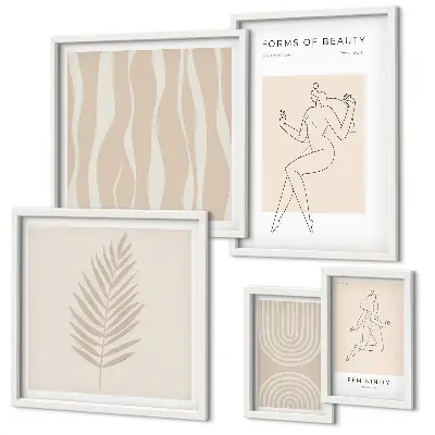 Modernes Wandbilder-Set mit schönen minimalistischen Motiven