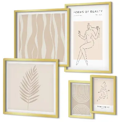 Modernes Wandbilder-Set mit schönen minimalistischen Motiven