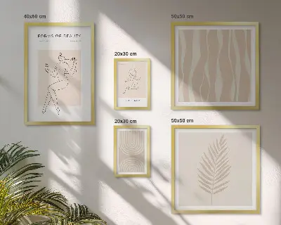 Modernes Wandbilder-Set mit schönen minimalistischen Motiven
