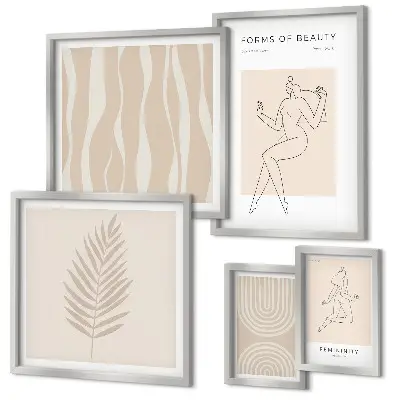 Modernes Wandbilder-Set mit schönen minimalistischen Motiven
