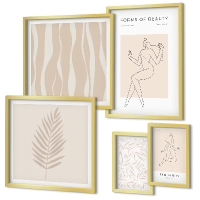 Bildergalerie-set für die wand Stilvolle Grafiken von Frauen und Pflanzen