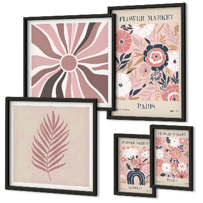 Bildergalerie-set für die wand Blumenmärkte im Boho-Stil