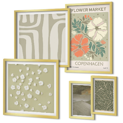 Modernes wandbilder-set Pflanzenmotive, Boho-Muster