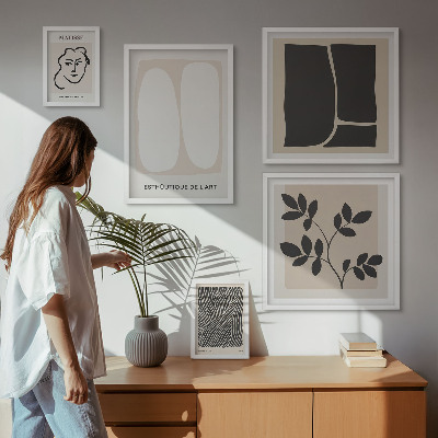 Modernes wandbilder-set Stilvolle, minimalistische Grafiklinien