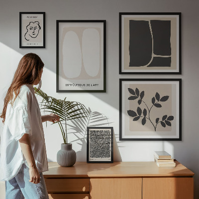 Modernes wandbilder-set Stilvolle, minimalistische Grafiklinien