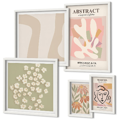 Bildergalerie-set für die wand Stilvolles Interieur mit abstrakten Blumen