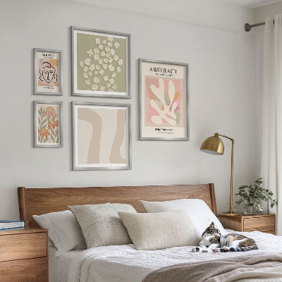 Bildergalerie-set für die wand Stilvolles Interieur mit abstrakten Blumen