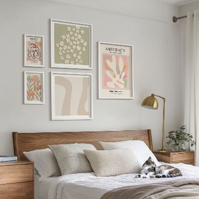 Bildergalerie-set für die wand Stilvolles Interieur mit abstrakten Blumen