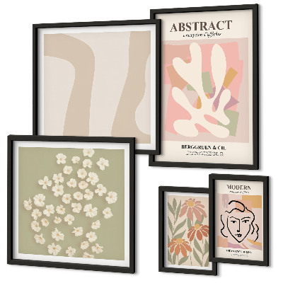 Bildergalerie-set für die wand Stilvolles Interieur mit abstrakten Blumen