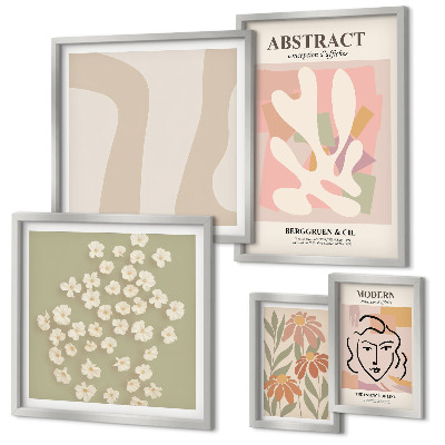 Bildergalerie-set für die wand Stilvolles Interieur mit abstrakten Blumen