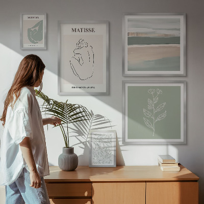 Modernes wandbilder-set Stilvolle Pflanzengrafiken