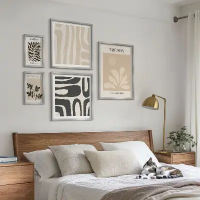 Bilderset fürs Sofa mit stilvollen Pflanzenmotiven