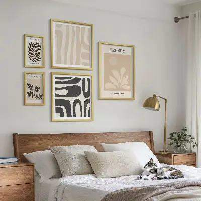 Bilderset fürs Sofa mit stilvollen Pflanzenmotiven