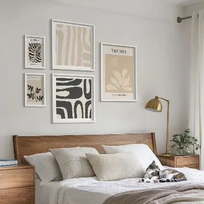 Bilderset fürs Sofa mit stilvollen Pflanzenmotiven