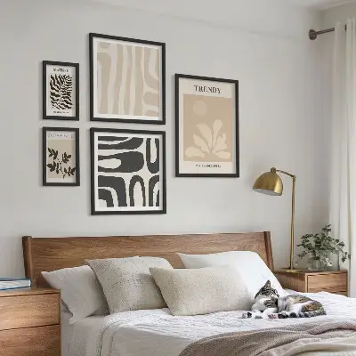 Bilderset fürs Sofa mit stilvollen Pflanzenmotiven
