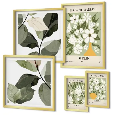Bildergalerie-Set für die Wand mit Blumenmotiven aus London, Dublin und Tokio