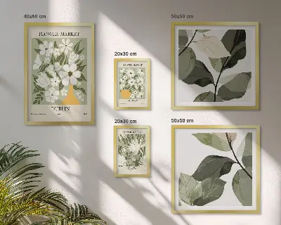 Bildergalerie-Set für die Wand mit Blumenmotiven aus London, Dublin und Tokio