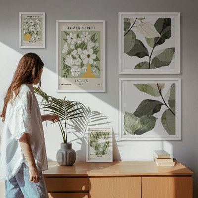 Bildergalerie-set für die wand Blumenmotive London Dublin Tokio