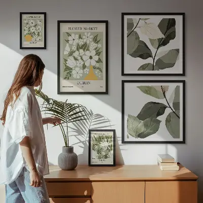 Bildergalerie-Set für die Wand mit Blumenmotiven aus London, Dublin und Tokio