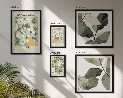 Bildergalerie-Set für die Wand mit Blumenmotiven aus London, Dublin und Tokio