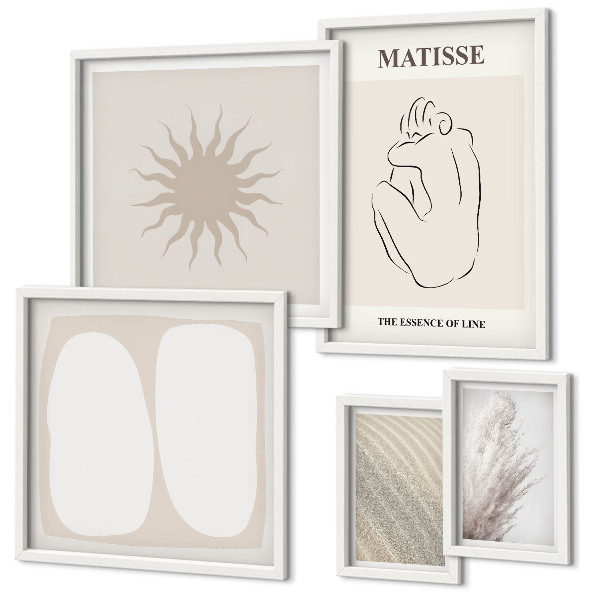 Modernes wandbilder-set minimalistische Formen im Boho-Stil