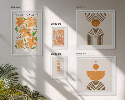 Modernes wandbilder-set Stilvolle Blumen und Geometrie
