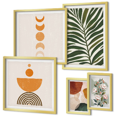 Bildergalerie-set für die wand Pflanzenmuster, Boho-Formen