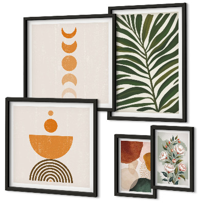 Bildergalerie-set für die wand Pflanzenmuster, Boho-Formen