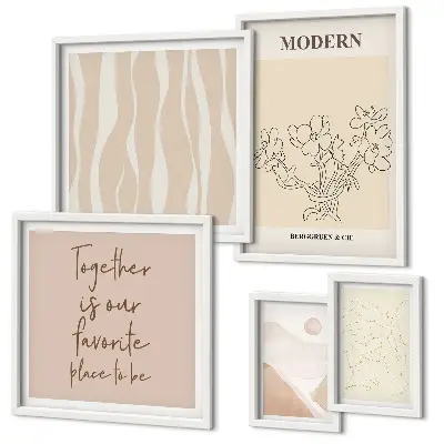 Modernes Wandbilderset in minimalistischem Design