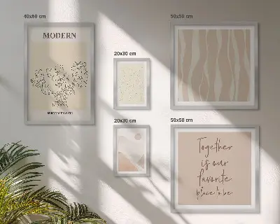 Modernes Wandbilderset in minimalistischem Design