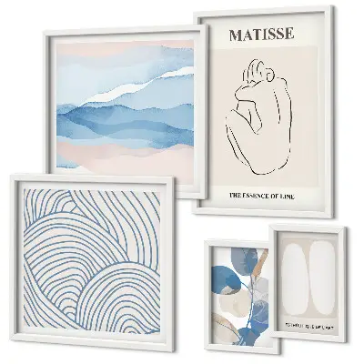 Bildergalerie-Set für die Wand mit stilvollen abstrakten Naturgrafiken