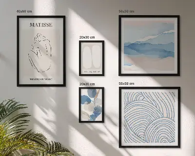 Bildergalerie-Set für die Wand mit stilvollen abstrakten Naturgrafiken