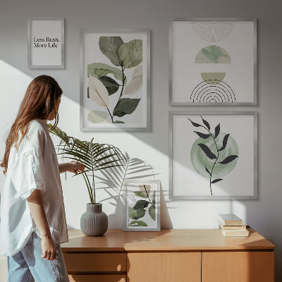 Modernes wandbilder-set Stilvolle Pflanzen-Innenraumgrafiken