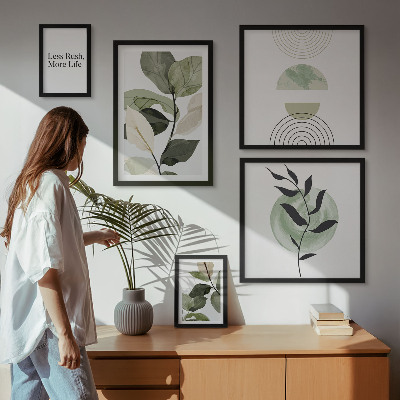 Modernes wandbilder-set Stilvolle Pflanzen-Innenraumgrafiken