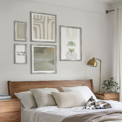 Bilderset fürs sofa Stilvolle Naturgrafiken in Pastellfarben