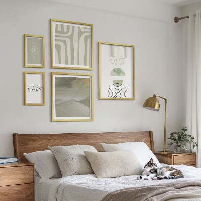 Bilderset fürs sofa Stilvolle Naturgrafiken in Pastellfarben