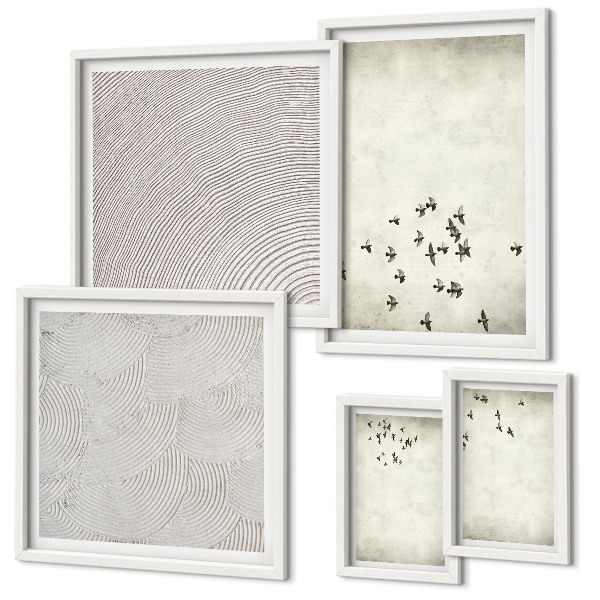 Modernes wandbilder-set Minimalistische Vogelmalerei