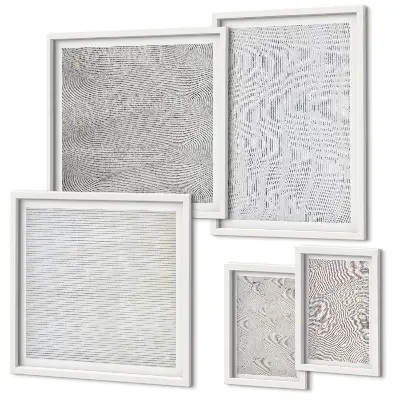 Modernes Wandbilder-Set mit Sandmuster-Strukturen und Geometrie
